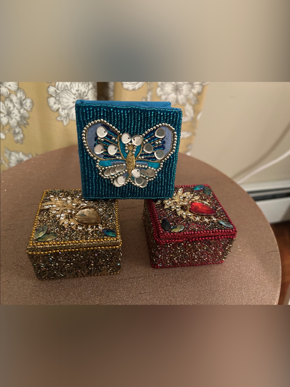 Embellished Pier 1 Imports boxes with mini journal.